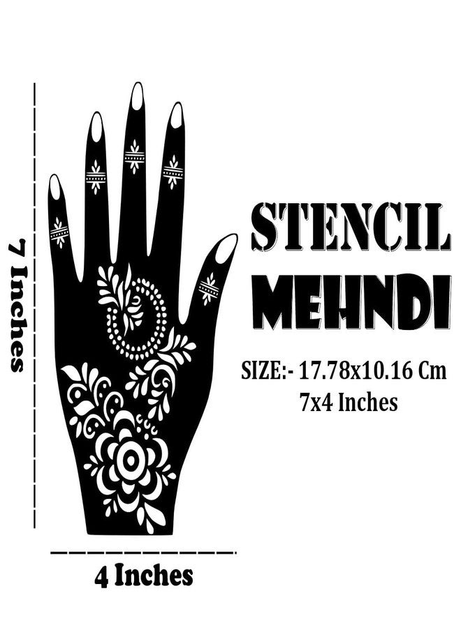 Komstec Everyday Use Mehndi Stencil Pattern One Set for Hands for Palm and Finger One Set for Both Hand - Image 3