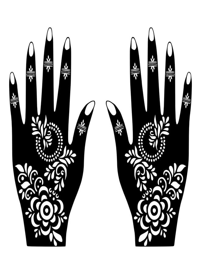Komstec Everyday Use Mehndi Stencil Pattern One Set for Hands for Palm and Finger One Set for Both Hand - Image 2