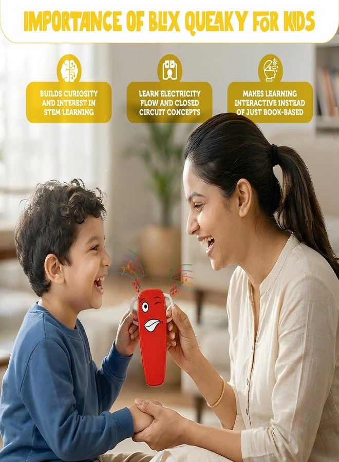 BLIX Queaky Charge - Rechargeable STEM Toy for Kids, Electronic Circuit Science Kit, Musical Sensation & Conductivity Experiment Toy, Educational Gift for Boys & Girls Ages 5,6,7,8,9+ (Red) - Image 3