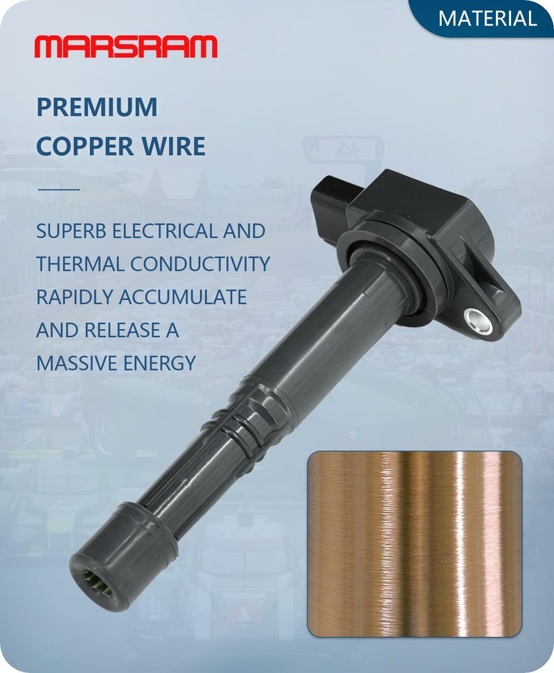 Marsram Ignition Coil Pack UF311 Compatible with Honda & Acura, 2002-2009 CRV 2.4L, 2003-2007 Accord 2.4L, 2003-2011 Element 2.4L, 2002-2006 RSX 2.0L, 2002-2008 Civic 2.0L, 2004-2005 S2000 2.2L 4PCS - Image 4