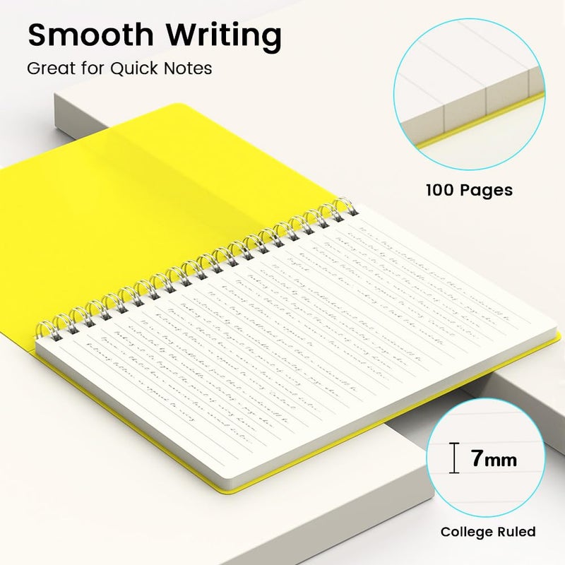 BEYONG Spiral Journal Notebook - 2 Pack Small Size, Lined Journals for Writing, Journaling, Note Pad, Diary, Work & School, Men & Women (Black, 5x7) - Image 2