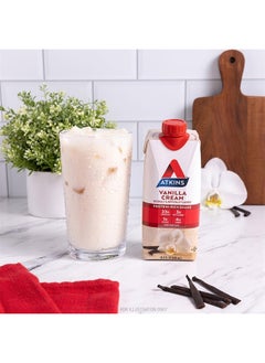 Atkins Vanilla Cream Meal Size Protein Shake, 23g Protein, Low Glycemic, 3g Carb, 1g Sugar, Keto Friendly  - Image 4