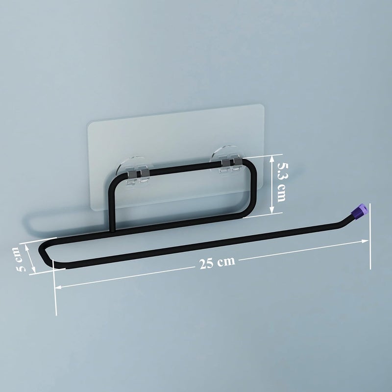 Planet Self Adhesive GI Steel No Drill Toilet Paper HolderTissue Paper Roll HolderHangerTowel Bar Stand for Bathroom Accessories Pack of 3 Black - Image 3