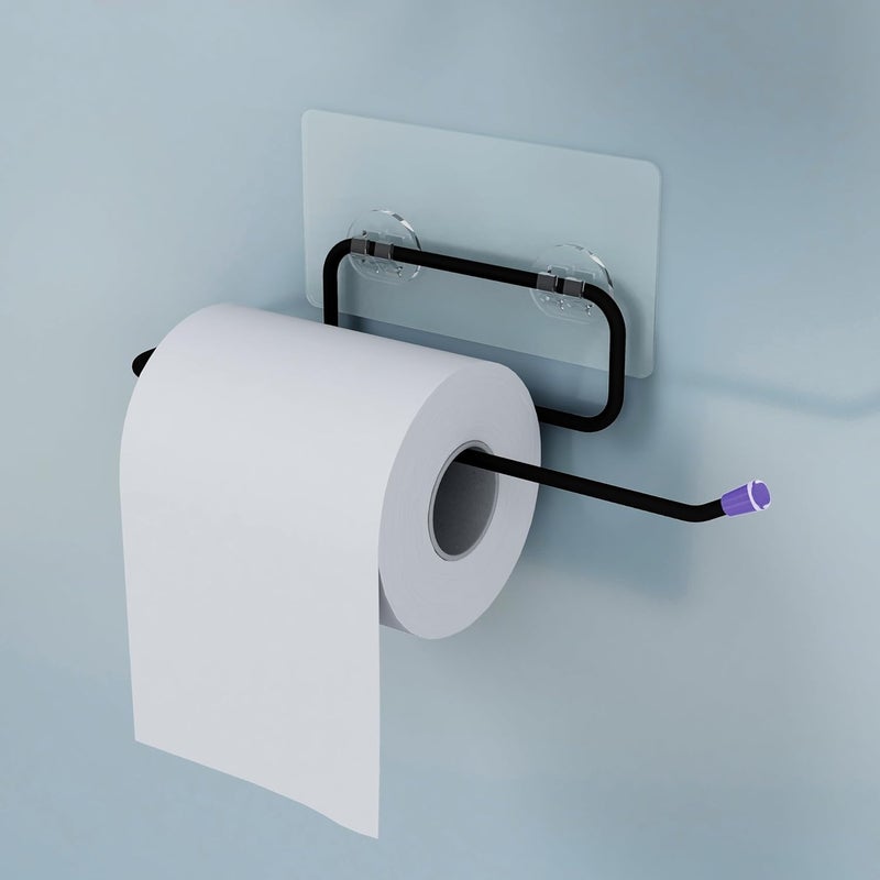 Planet Self Adhesive GI Steel No Drill Toilet Paper HolderTissue Paper Roll HolderHangerTowel Bar Stand for Bathroom Accessories Pack of 3 Black - Image 5