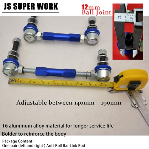 JS SUPER WORK Front Stabilizer Bar Link Kit Fit for T0Y0TA FJ CRUISER/FORTUNER/HILUX/LAND CRUISER PRADO, Adjustable Sway Bar Link - Image 5