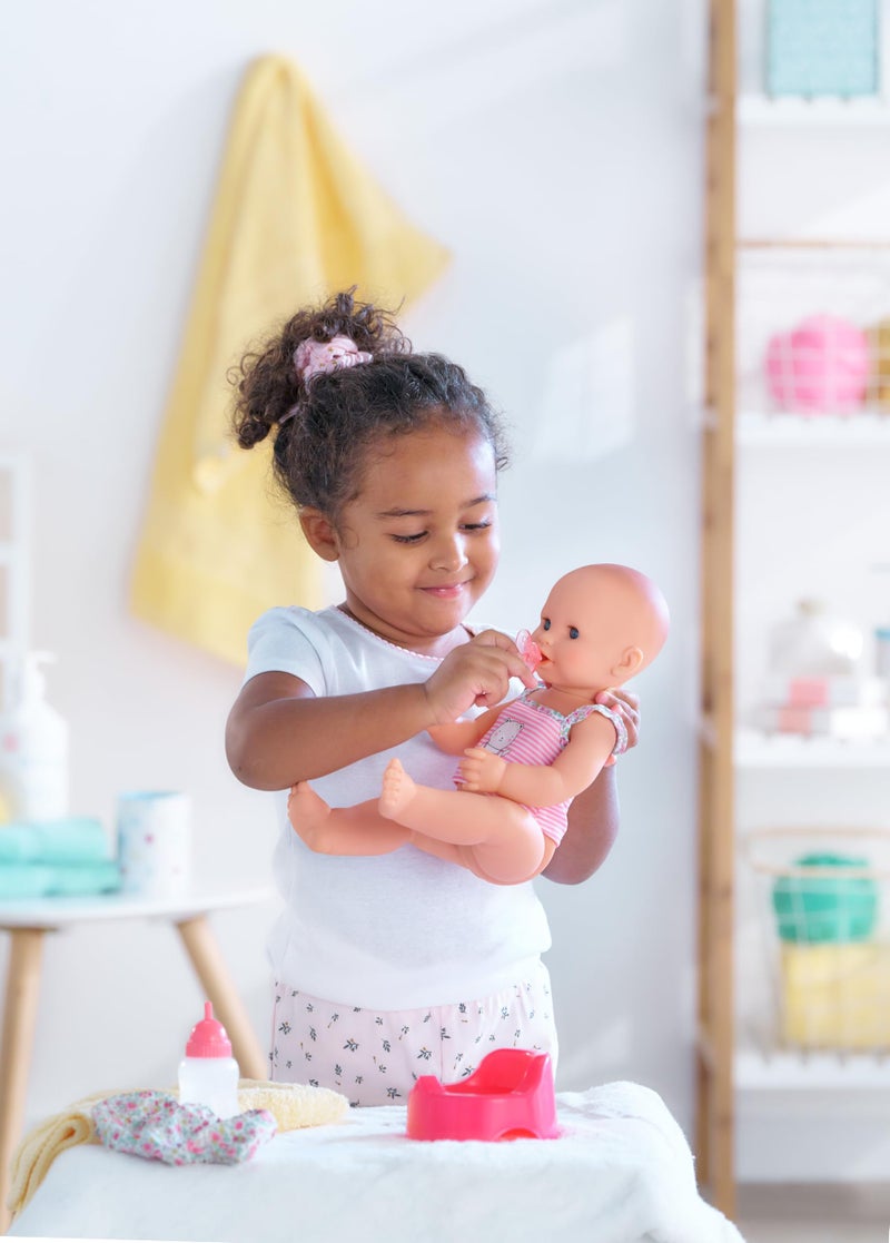 Corolle Drink and Wet Bath Baby Emma - 14â€ Girl Baby Doll with 3 Accessories - Bottle, Potty, and Pacifier - Really Drinks and Goes Potty, for Kids Ages 2 Years and up - Image 3