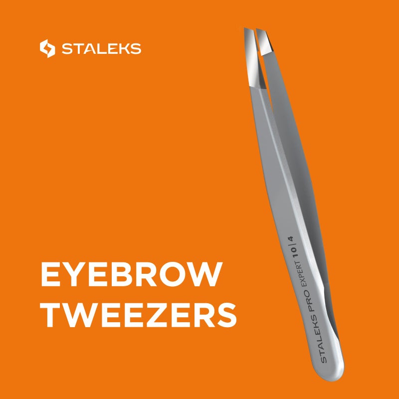 Staleks Pro Eyebrows Tweezers for Women - Bevel Tip Precise Tweezers for Eyebrow Shaping and Ingrown Hair Removal: Stainless Steel Tool for Professionals Type 4 TE-10/4 - Image 4