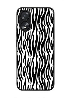Rugged Black Edge case for Oppo A18 / Oppo A38, Slim fit Soft Case Flexible Rubber Edges Anti Drop TPU Gel Thin Cover - Zebra Stripes