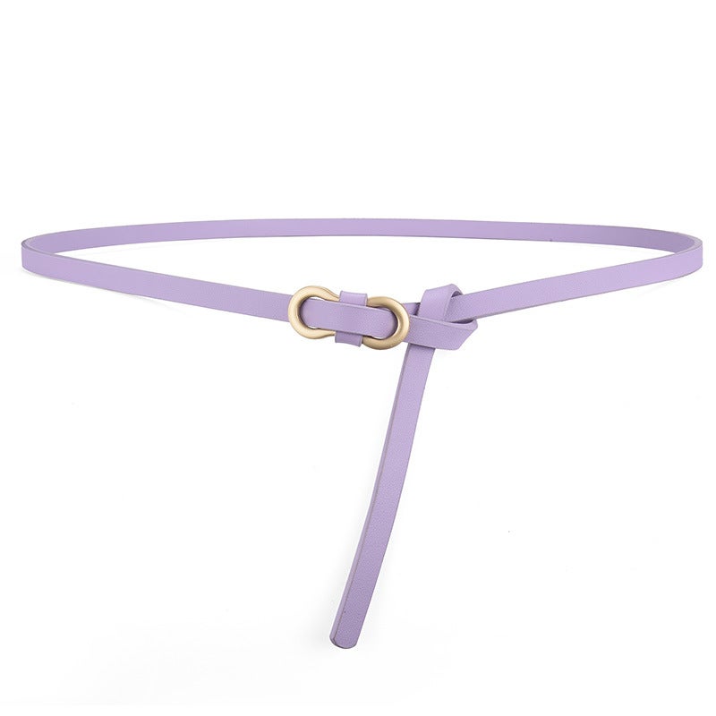 Popular belt womens high-grade fashion all-match dress shirt decorative suit Girls simple thin belt Purple 