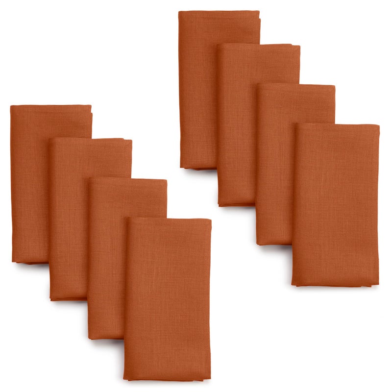 D'Moksha Homes D'Moksha Homes Linen Dinner Napkins 18 x 18 Inch - 100% Pure Linen Rust Napkins Set of 8 - Washable Rust Cloth Napkins for Easter  - Image 1