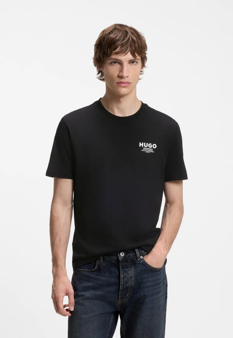 HUGO Regular-fit cotton T-shirt with logo print