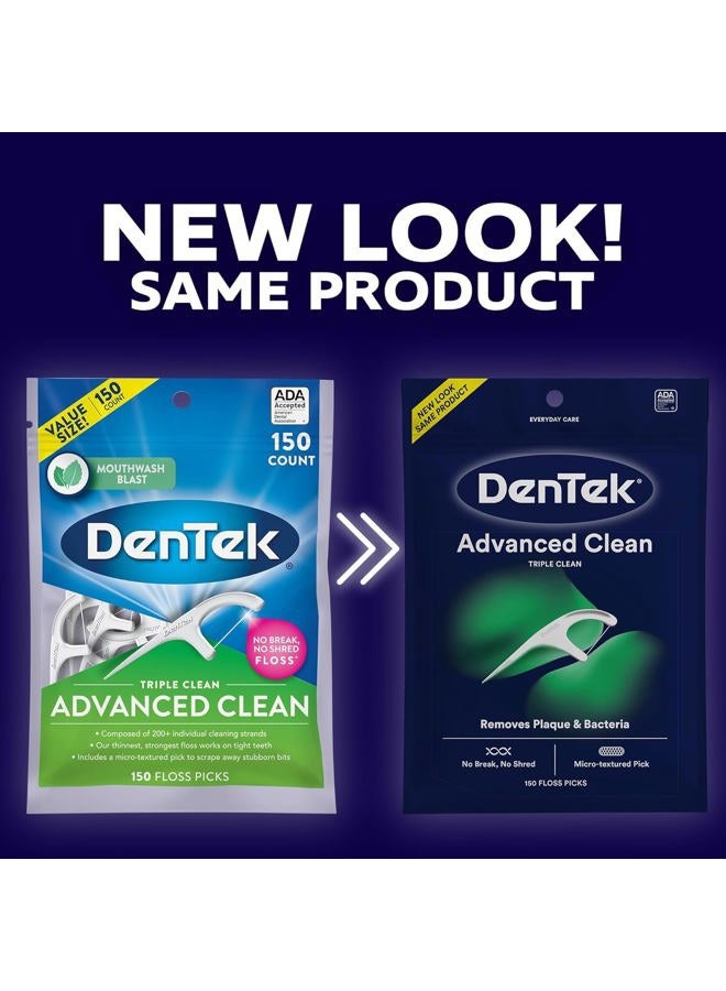 Dentek Triple Clean Advanced Clean Floss Picks, No Break & No Shred Floss, 90 Count, 6 Pack - Image 3