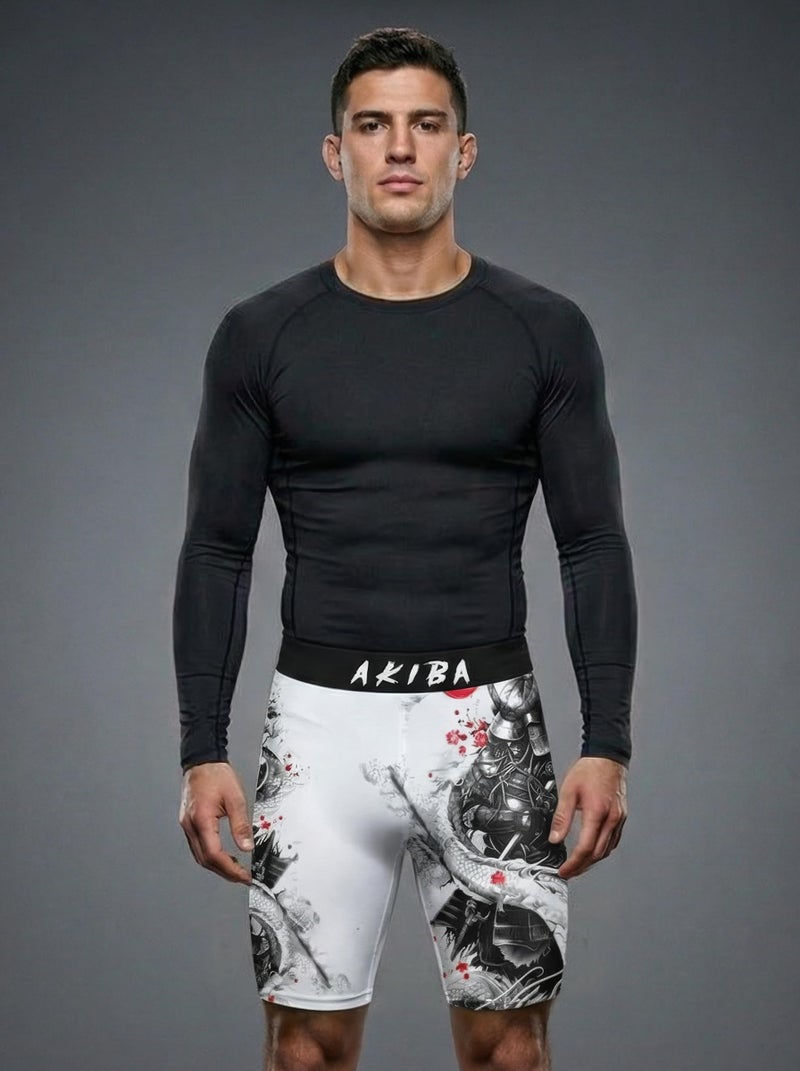 AKIBA Sport Performance Compression Unisex Shorts for MMA,Cycling, Martial Arts,Gym, Cage Fight, Muay Thai, BJJ, Boxing, and Grappling (36) White - Image 3