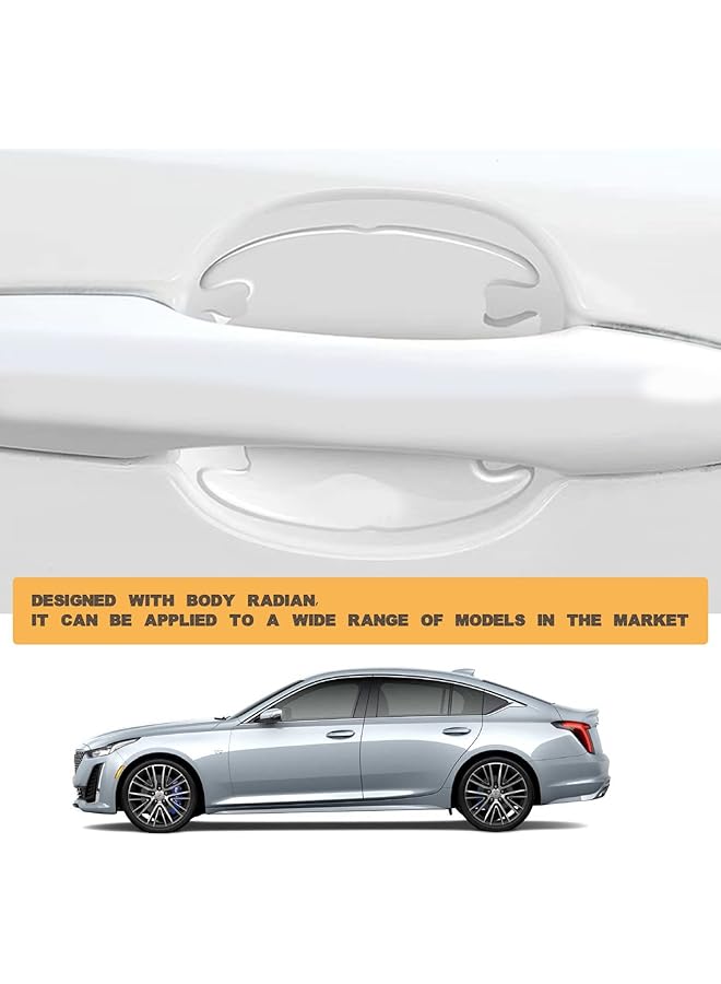 Excefore Car Door Handle Sticker, 8Pcs 3D Transparent Car Door Bowl Scratch Protector Universal Waterproof Anti-Scratch Paint Invisible Protection Film For Most Models - Image 2