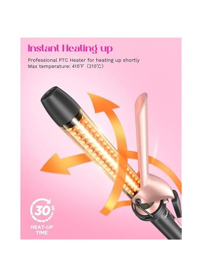 Arabest - Wavytalk 5 in 1 Curling Wand Set with 5 Interchangeable Barrels, Thermal Brush, Hair Crimper, and 3 Ceramic Curling Wands (0.5-1.25), Dual Voltage, Rose Pink - Image 1