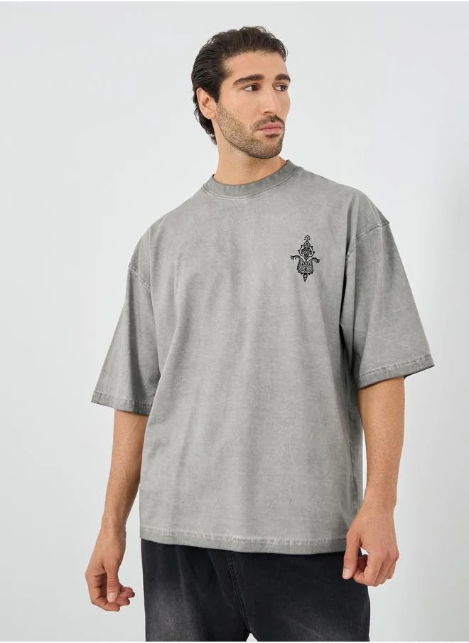 Styli Styli Slogan Print Oversized Round Neck T-Shirt