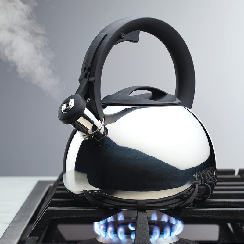 Farberware Teakettles Stainless Steel Egg-Shaped Whistling Tea Kettle, 2.3 Quart, Silver - Image 3
