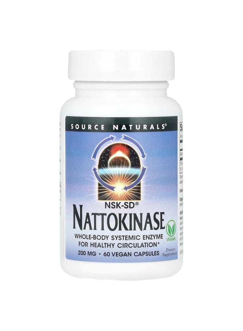 Source Naturals NSK-SD®, Nattokinase , 200 mg, 60 Vegan Capsules