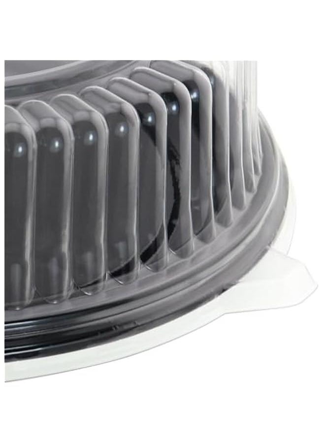Arabest - Set of 5 - 12 Inch Cake Containers with Plastic Clear Dome Lid and Black Base for Carry, Display, and Storage Box - Image 1