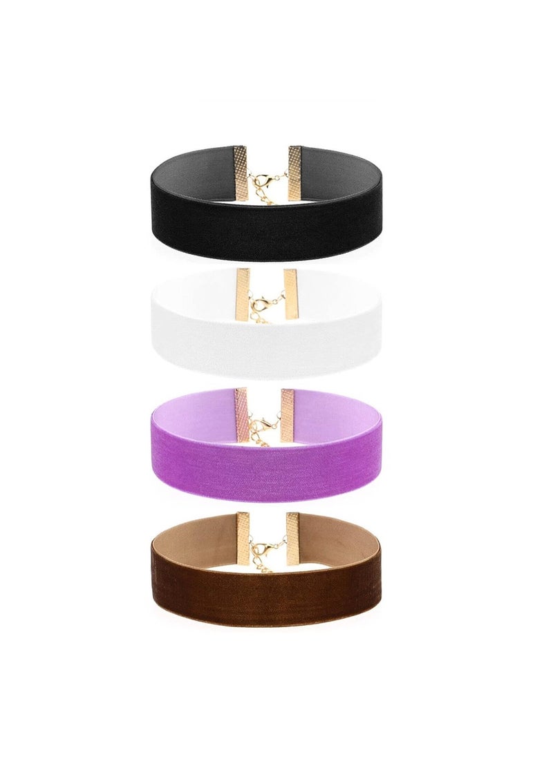 SYOSI - Velvet Choker, Women Wide Velvet Choker Necklace, Lot Collar  Accessories Adjustable Gothic Style, Elegant Daily Outfits, Fashion Show Outfits, Birthday Christmas Gift, 4 Pcs - Image 1