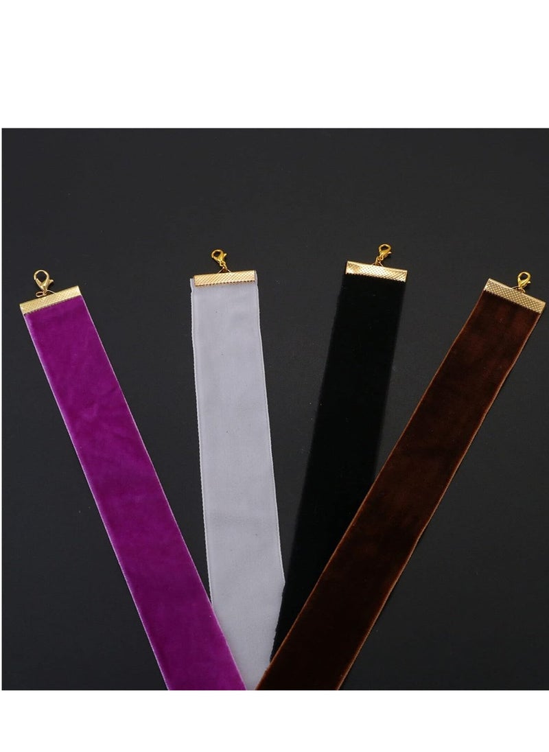 SYOSI - Velvet Choker, Women Wide Velvet Choker Necklace, Lot Collar  Accessories Adjustable Gothic Style, Elegant Daily Outfits, Fashion Show Outfits, Birthday Christmas Gift, 4 Pcs - Image 1