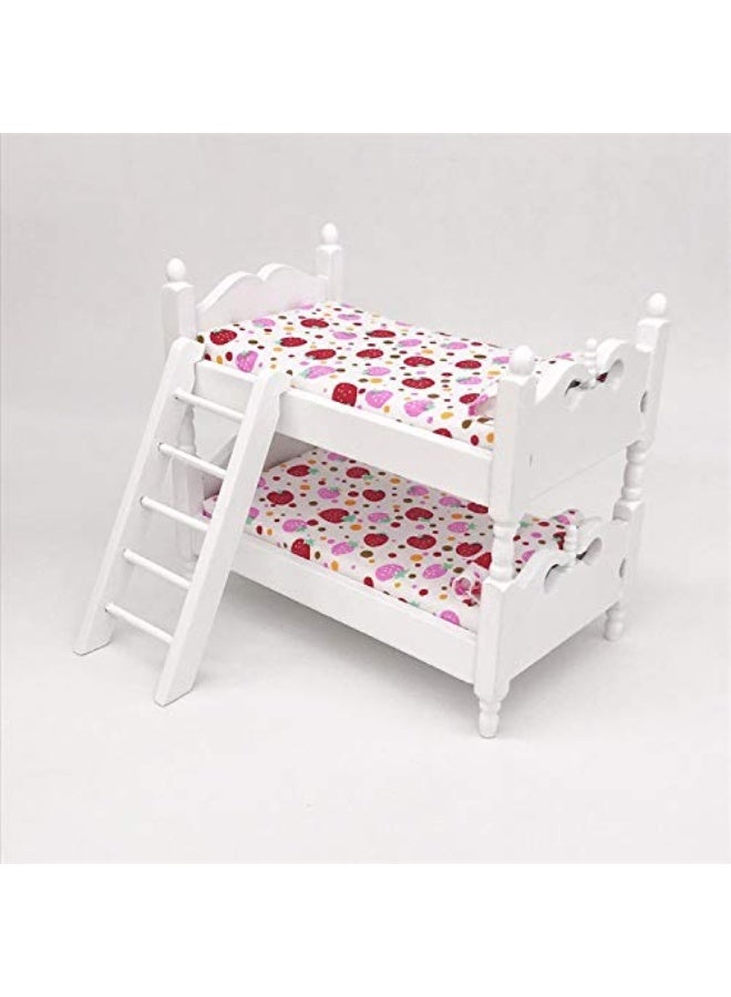 SXFSE Loft Bed, 1:12 Wooden Dollhouse Miniature Furniture Decor Bunk Bed with Ladder, Kids Children's Bedroom Set Play Toy - Image 3