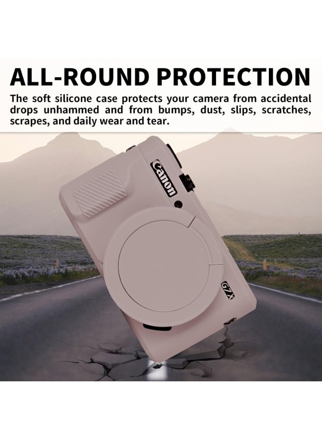 Winner G7X Mark II Case, Protective Case for Canon Powershot G7X Mark II Digital Camera, Removable Lens Cover Silicone Sleeve Soft Camera Cover Rubber Protective Body Skin- Grey - Image 3