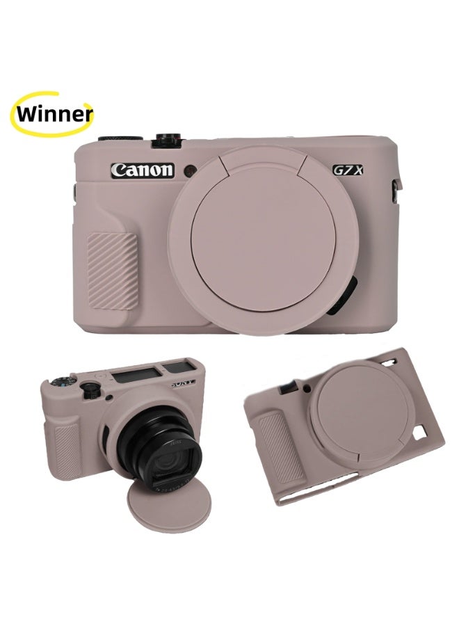 Winner G7X Mark II Case, Protective Case for Canon Powershot G7X Mark II Digital Camera, Removable Lens Cover Silicone Sleeve Soft Camera Cover Rubber Protective Body Skin- Grey - Image 1