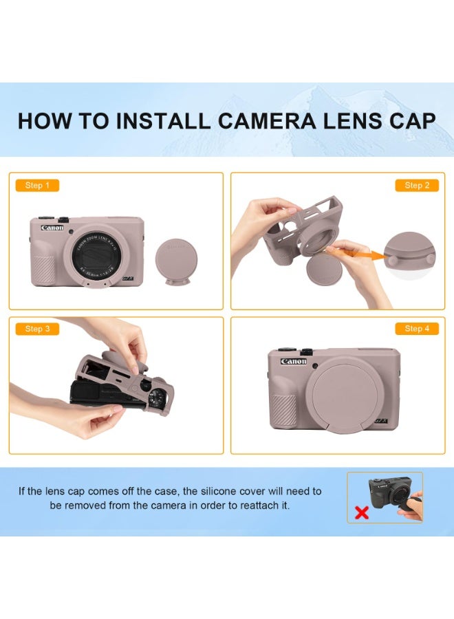 Winner G7X Mark II Case, Protective Case for Canon Powershot G7X Mark II Digital Camera, Removable Lens Cover Silicone Sleeve Soft Camera Cover Rubber Protective Body Skin- Grey - Image 2