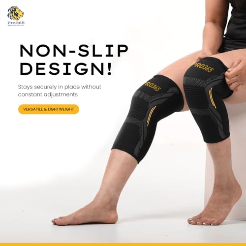 PRO365 Premium Gym Knee Cap| Advanced Pain Relief Brace| Supportive Guard| Stretchable Knee Pad| Protective Knee Band for Men & Women| Medium| - Image 2