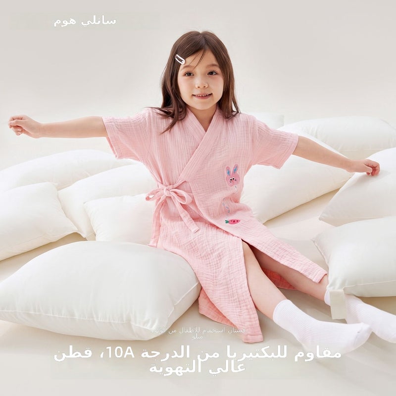 رداء حمام قطني أخضر صيفي من SANLI - ماص وسريع الجفاف للاطفال - Image 4