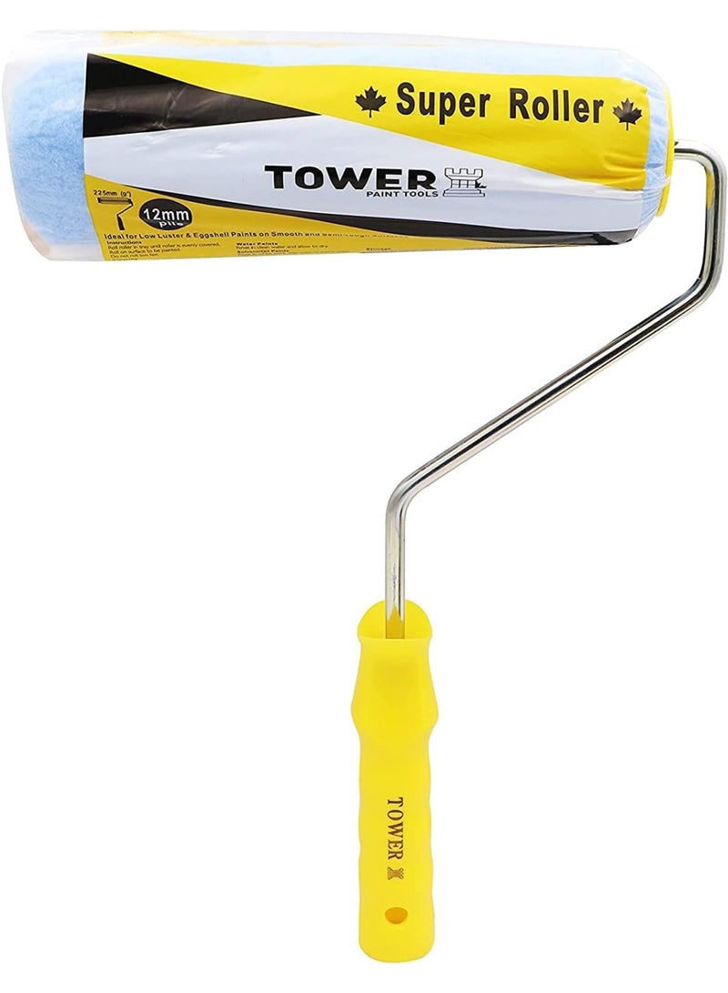 تاور مجموعة أدوات طلاء TOWER مكونة من 3 قطع - فرشاة طلاء 2 بوصة، بكرة طلاء 9 بوصة، عبوة إعادة تعبئة بكرة طلاء 9 بوصة، مجموعة لوازم طلاء، طلاء المنازل، أدوات، بكرة طلاء وفرش طلاء - Image 3