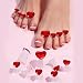 MHYGKTXRA 16pcs Nail Polish Toe Stretcher Toe Separators Silicone Nail Art Finger Separators Toe Stretcher Manicure Pedicure Tools for Toes Finger8pcs Water Drops 8pcs Red Heart Shapes - Image 2