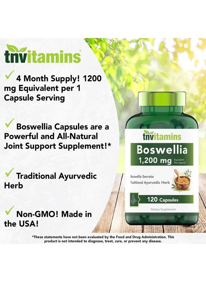 Boswellia Serrata Herbal Extract Capsules | 1200 MG/Capsule (120 Capsules) | Joint Support Supplement* | Ayurvedic Herb: Indian Olibanum/Frankincense