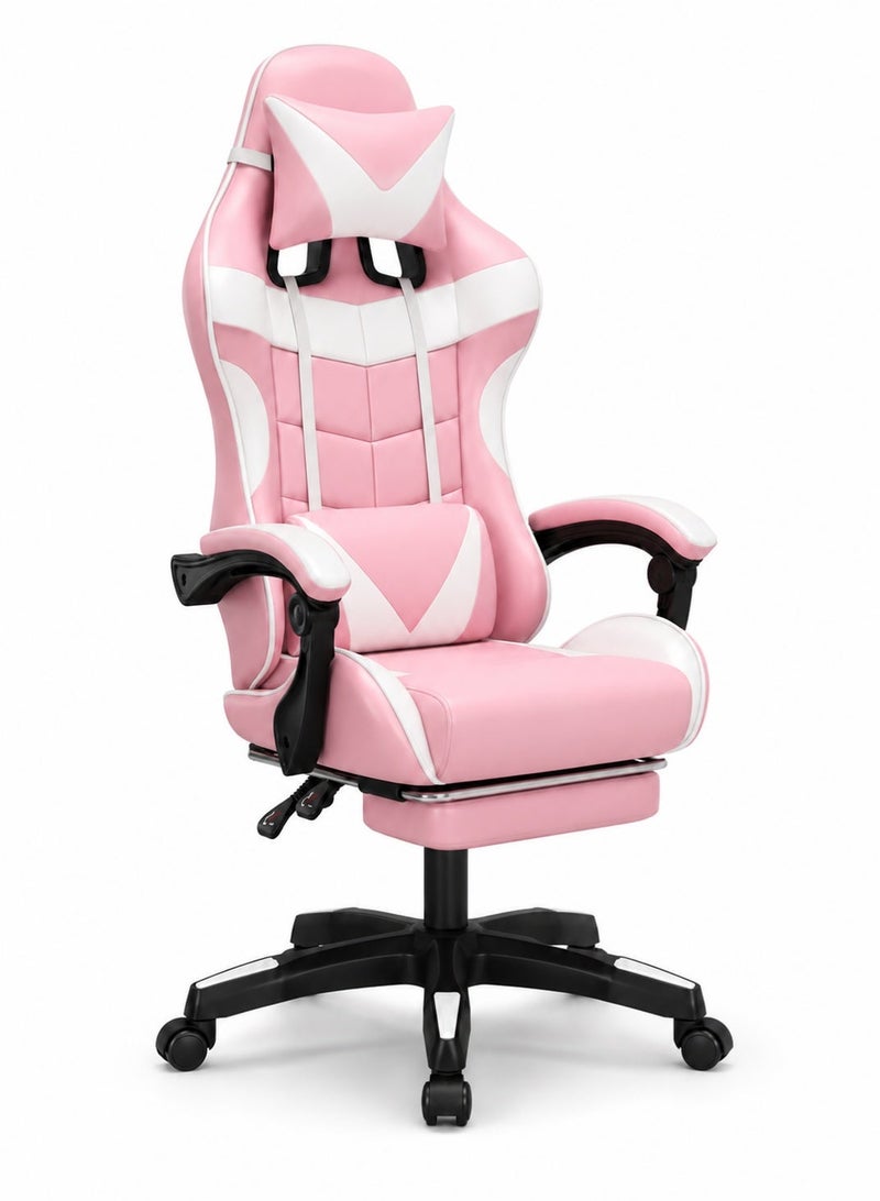 FUOE Video Gaming Chair High Back Racing Ergonomic Computer With Neck and Lumbar Support Massage Swivel Desk Office Chair Retractable Footrest for Gamers - Image 1