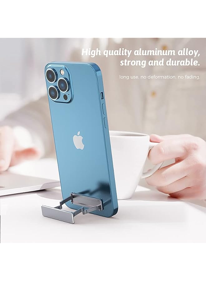 PROMASS حامل هاتف محمول مكتبي معدني قابل للطي صغير (أسود) - Image 3