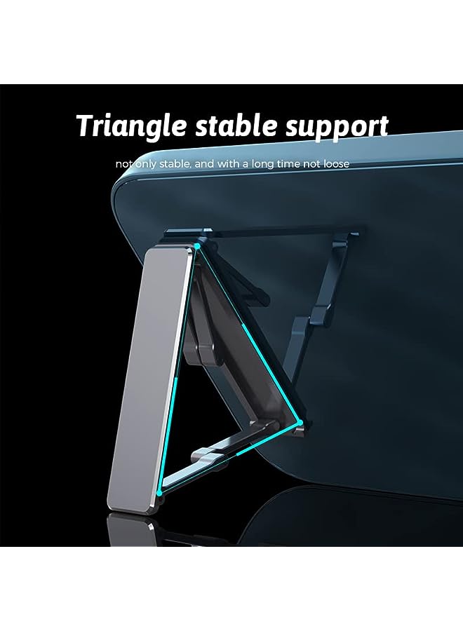 PROMASS حامل هاتف محمول مكتبي معدني قابل للطي صغير (أسود) - Image 5