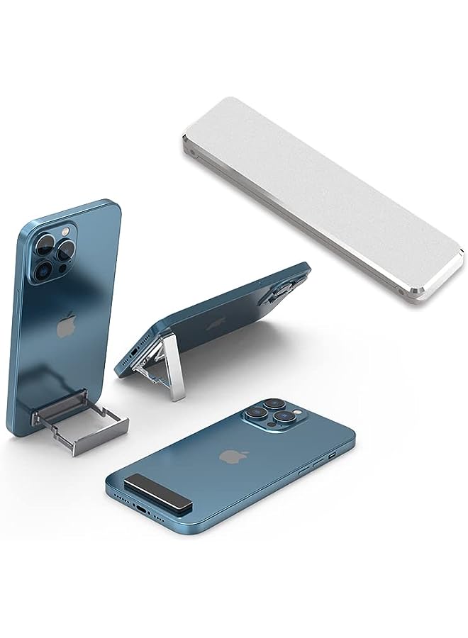 PROMASS حامل هاتف محمول مكتبي معدني قابل للطي صغير (أسود) - Image 1