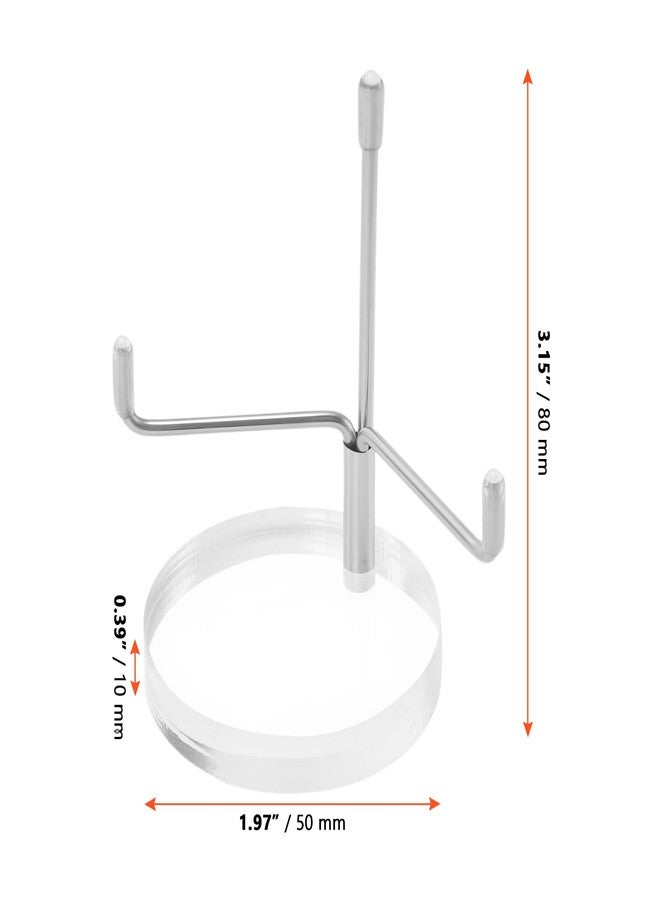 مجموعة من 6 حوامل عرض صخور من سينجون، حامل عرض بأذرع معدنية قابلة للتعديل وقاعدة أكريليك دائرية لعرض الأحافير المرجانية والصخور والمعادن والعقيق والكريستال، ارتفاع 3.1 بوصة - Image 2