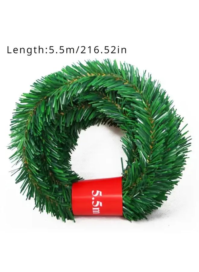 2 Pcs 216.54 Inch Red Artificial Pine Needle Christmas Wreath Home Holiday Decoration - Image 2