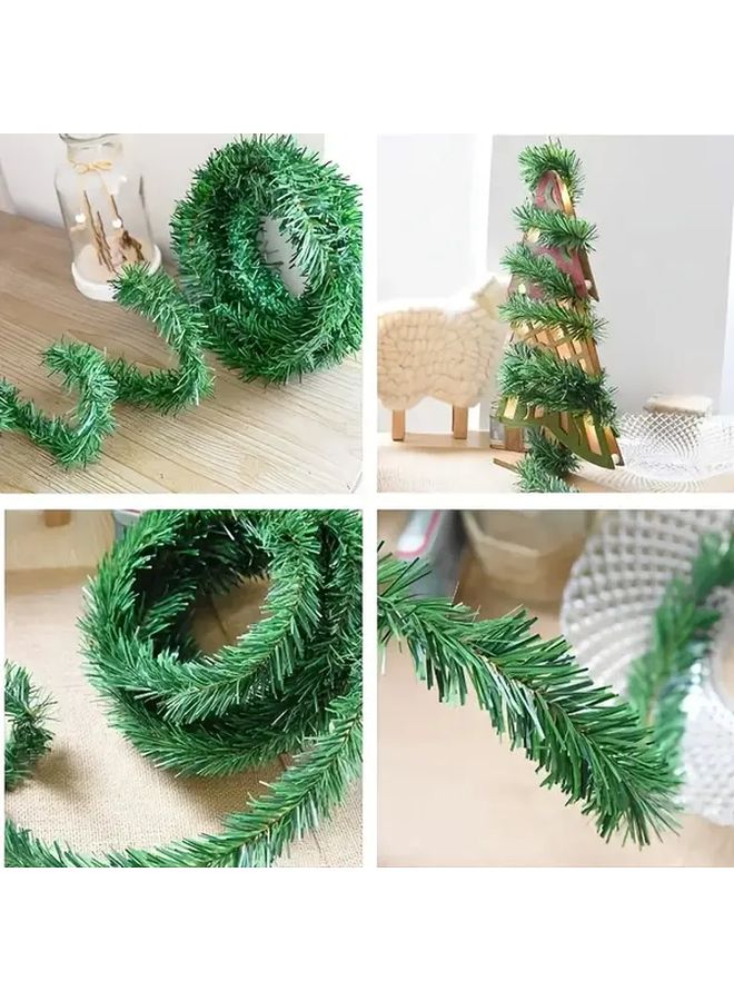 2 Pcs 216.54 Inch Red Artificial Pine Needle Christmas Wreath Home Holiday Decoration - Image 4
