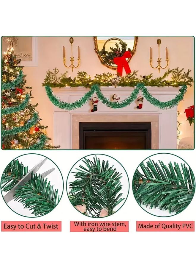 2 Pcs 216.54 Inch Red Artificial Pine Needle Christmas Wreath Home Holiday Decoration - Image 5