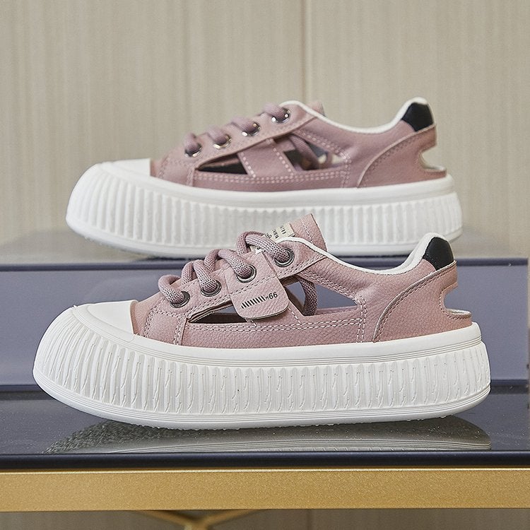 Ugly Cute Big Head Board Shoes Women'S 2023 Fashion Casual Shoes Platform Roman Hollow Sports Sandals - Image 4