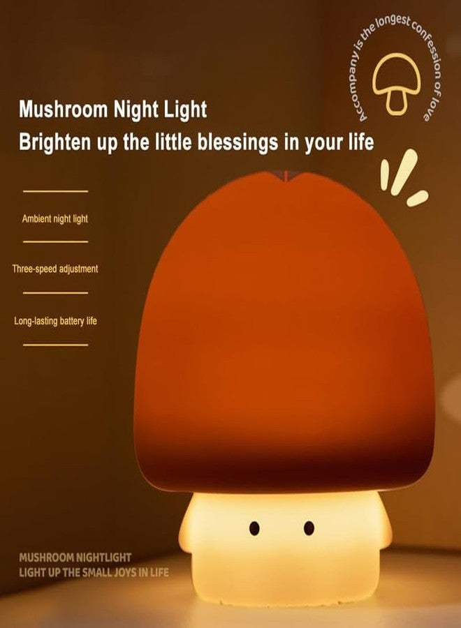 DTR Creation Mushroom Night Silicone Lamp - Rechargeable LED Night Light for Kids, Dimmable Touch Sensor Decorative Figurin Mushroom 12 cm Height - Image 4
