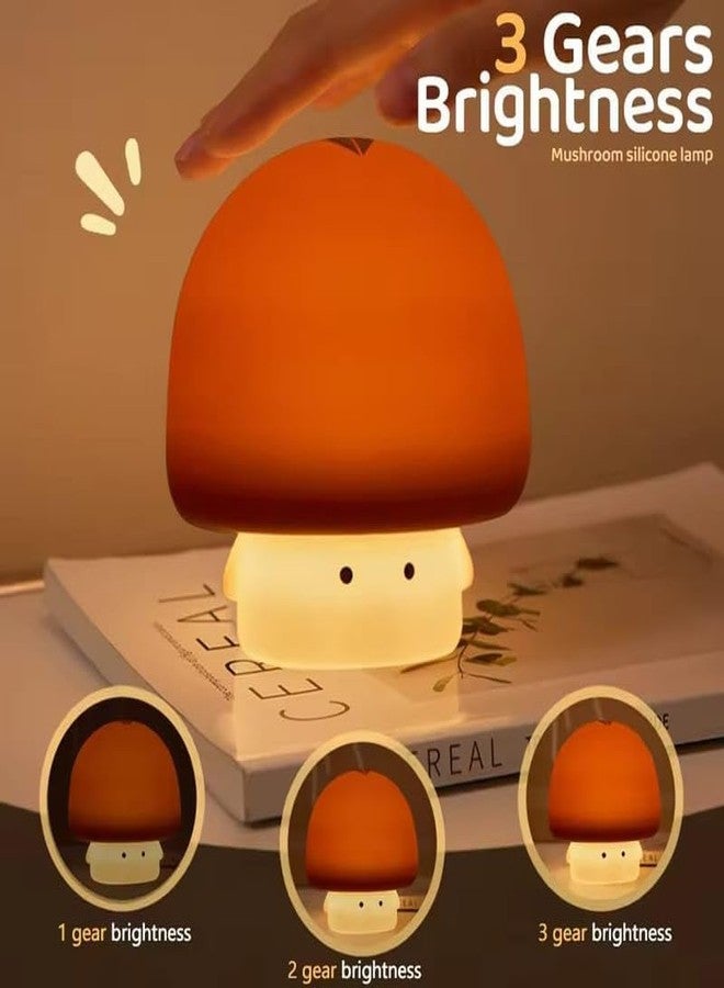 DTR Creation Mushroom Night Silicone Lamp - Rechargeable LED Night Light for Kids, Dimmable Touch Sensor Decorative Figurin Mushroom 12 cm Height - Image 3