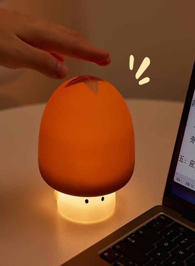 DTR Creation Mushroom Night Silicone Lamp - Rechargeable LED Night Light for Kids, Dimmable Touch Sensor Decorative Figurin Mushroom 12 cm Height - Image 2
