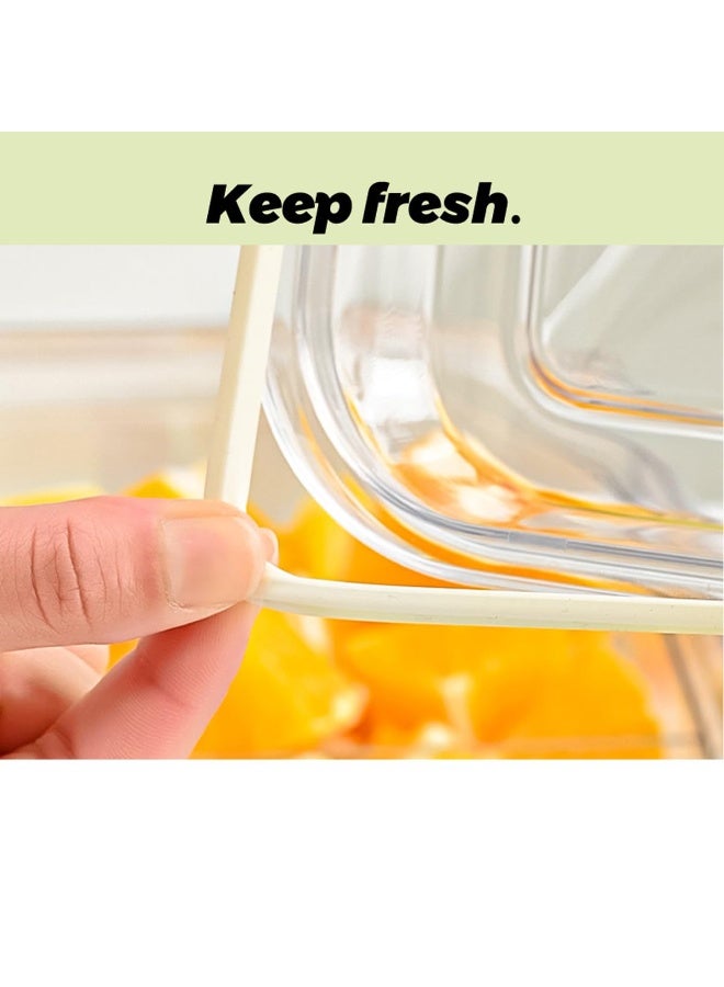 هومستر صينية تقديم جليد مبرد مقسمة مع غطاء ومناولة كريستال صافية كبيرة الفواكه صينية تقديم الطعام للنزهة في الهواء الطلق شاطئ السفر طبق حفلة مثلج للفواكه المشهيات الخضروات سلطة - Image 2