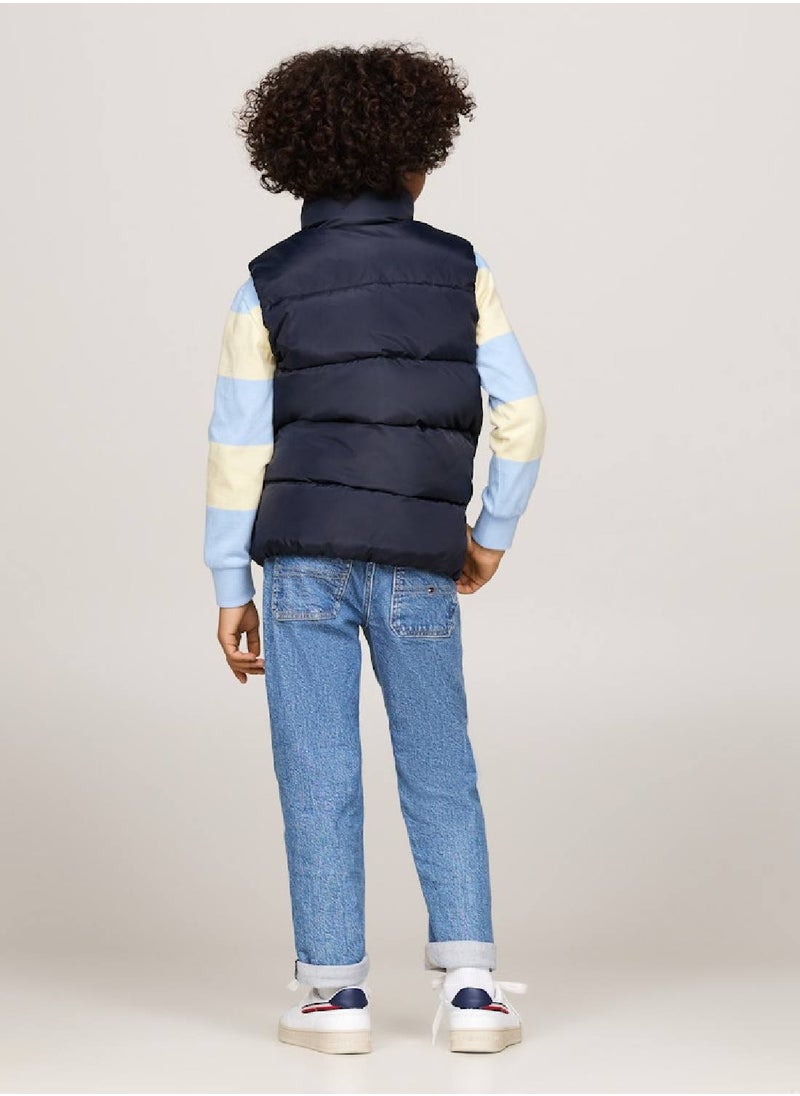 TOMMY HILFIGER Boys' Puffer Vest - Polyester, Blue  - Image 3