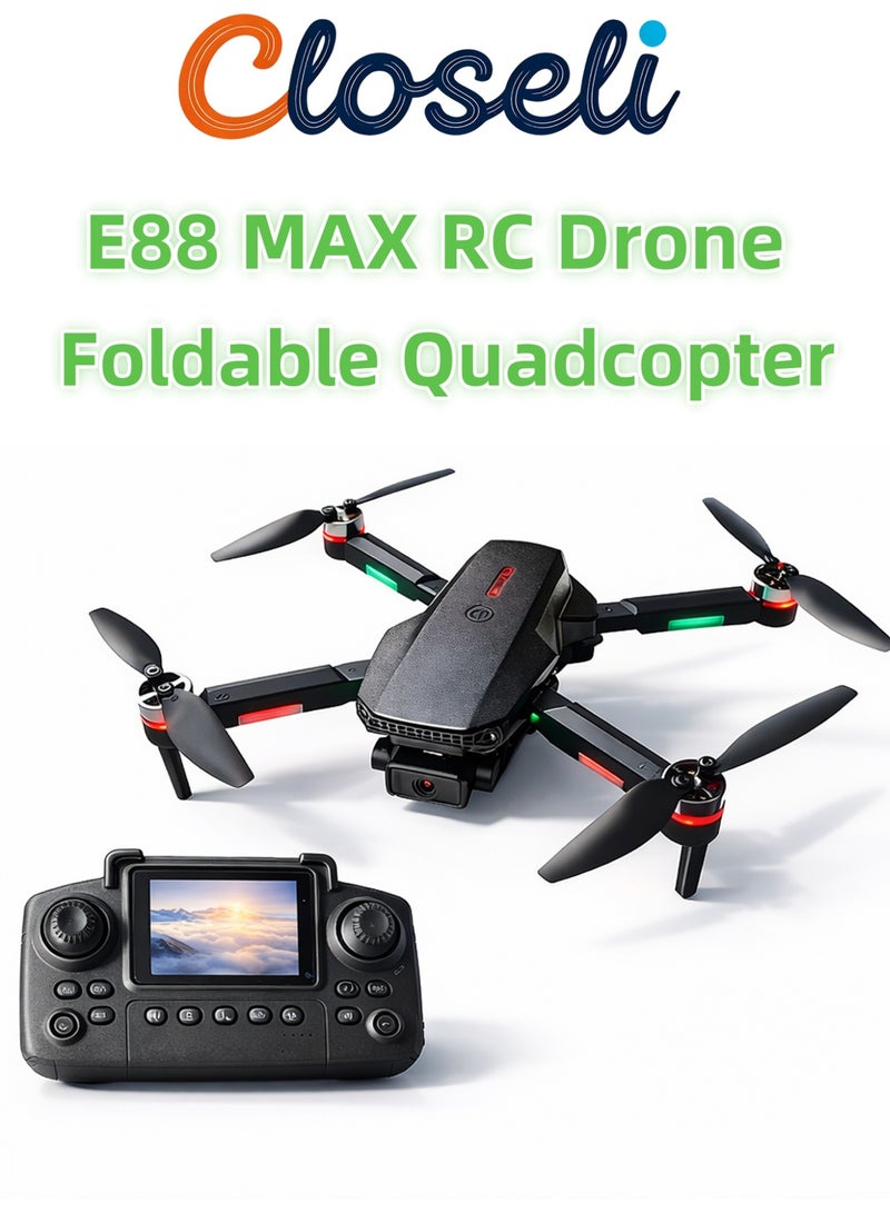 Closeli Drone with Camera,Foldable Drone, Remote Control Aircraft, FPV Drone, RC Quadcopter with Dual HD Cameras, Rechargeable Controller, 360° Flips, Brushless Motor, Intelligent Obstacle Avoidance, Optical Flow Hovering, 3 Speed Modes, One-Key Takeoff/Landing, App Control, Toy Drone (2 Batteries) - Image 1