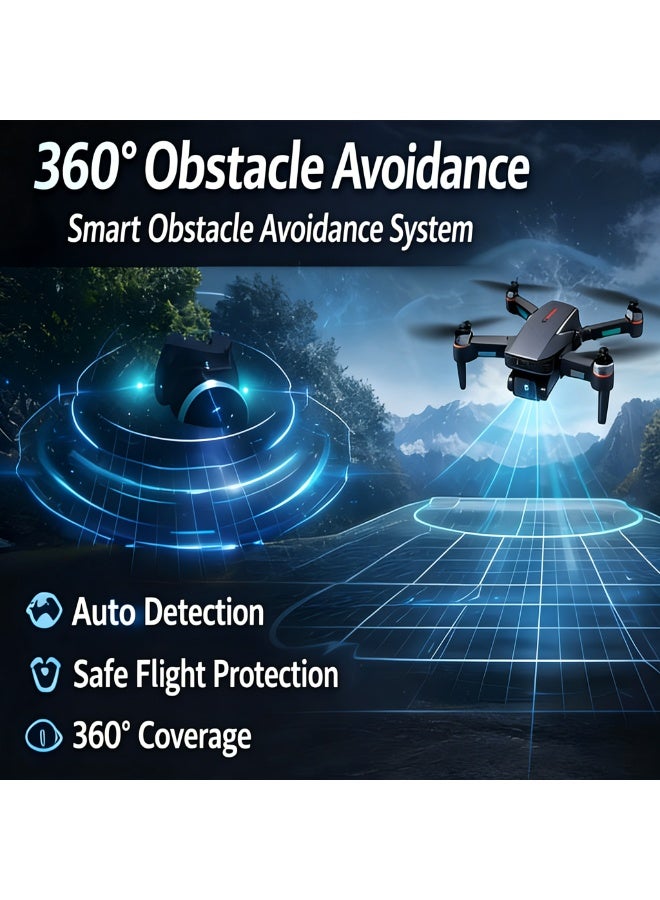 Closeli Drone with Camera,Foldable Drone, Remote Control Aircraft, FPV Drone, RC Quadcopter with Dual HD Cameras, Rechargeable Controller, 360° Flips, Brushless Motor, Intelligent Obstacle Avoidance, Optical Flow Hovering, 3 Speed Modes, One-Key Takeoff/Landing, App Control, Toy Drone (2 Batteries) - Image 2